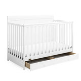New in Box! Graco Asheville 4-in-1 Convertible Crib with Storage, Manufacture Date 07/22, Retails $449+ NOTE: Couple minor scuffs from packaging mostly on back board