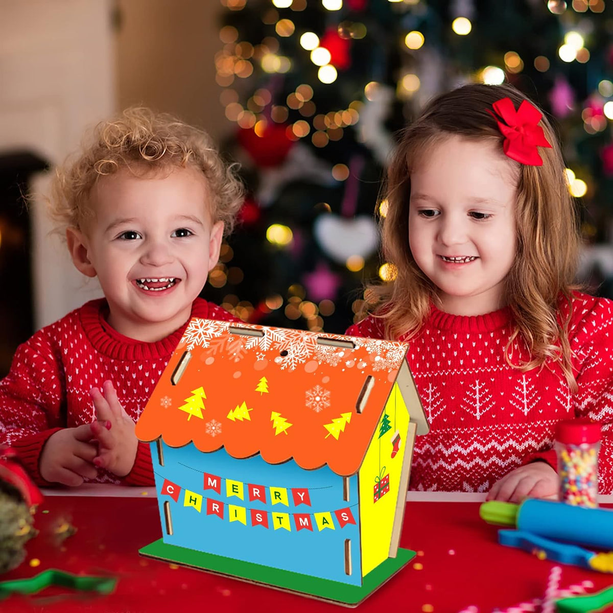 New 2 Pack DIY Bird House Kit, Crafts for Kids Ages 3-8, Arts and Craf