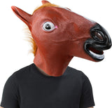 New Skeleteen Horse Head-Costume-Mask - Realistic Brown Animal Head Horse-Masks For-Adults And Kids
