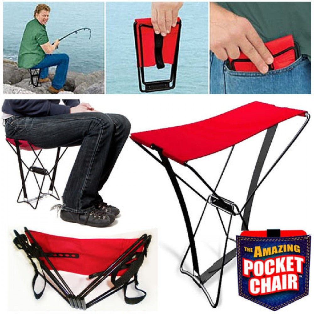 The Amazing Pocket Chair Red New in Box Holds up to 250 lbs. The Warehouse Liquidation