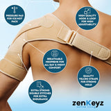 New ZENKEYZ Shoulder Brace for Men & Women, Shoulder Immobilizer for Torn Rotator Cuff, Tendonitis, Dislocation, Pain, Stability Support Shoulder Sleeve , Black, Sz 2X