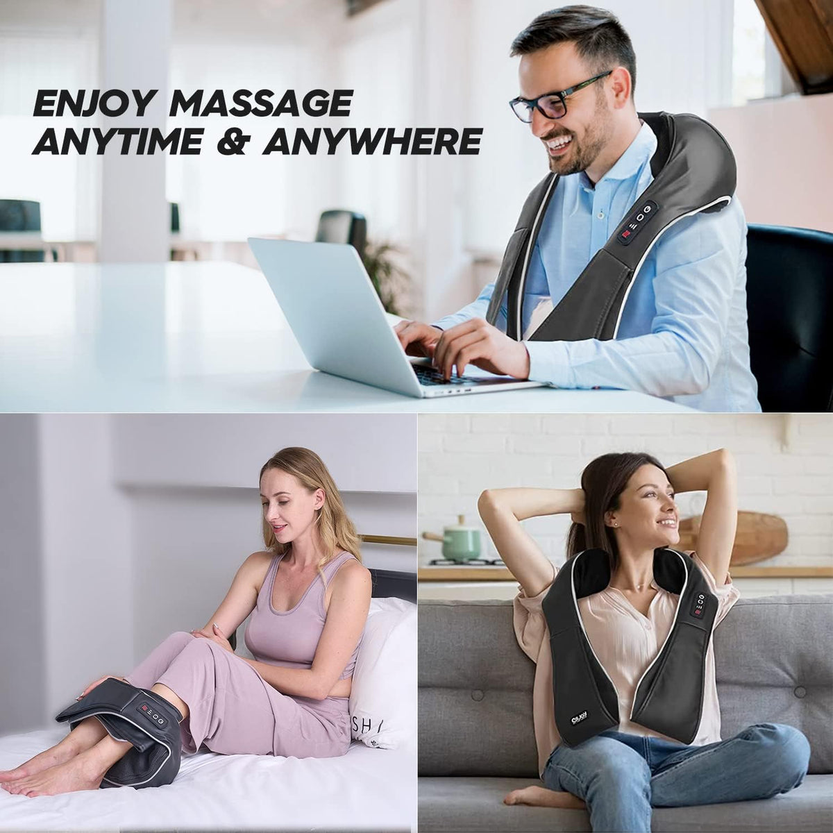 Neck Shoulder Back Massage Soothing Heat Shiatsu DNSLY Massager 3D