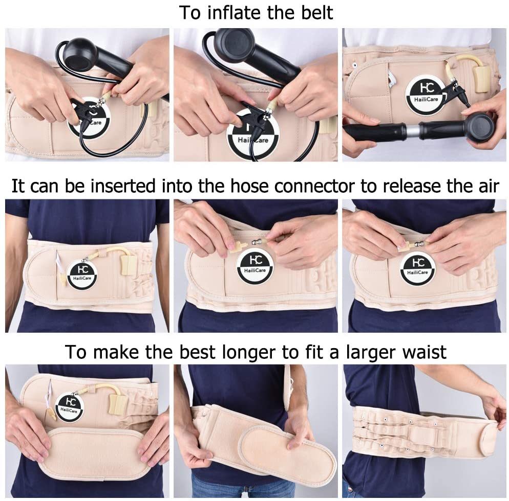 New HailiCare Physio Decompression Back Belt Back Brace Back Pain Relief Lower Lumbar Support Back One Size Fits All for 29 inches to 49 inches