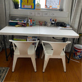 Agboka Kids Metal Desk/Activity Chairs (Set of 2) By Mack & Milo,White, Age 5-7, Retails $183+ on sale!