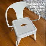 Agboka Kids Metal Desk/Activity Chairs (Set of 2) By Mack & Milo,White, Age 5-7, Retails $183+ on sale!