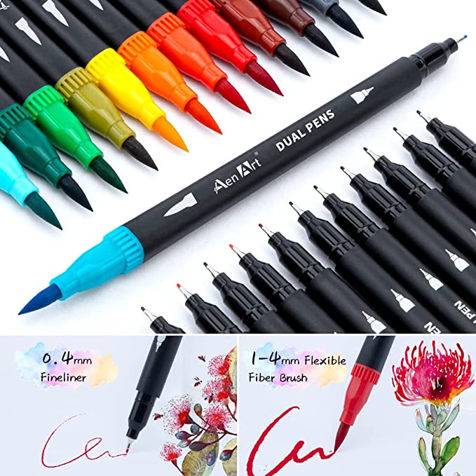 5/10Pcs Dual Tip Art Marker Pens Fine Point Bullet Journal Pens & Colored  Brush Markers for Kid Adult Coloring Books Drawing Planner Calendar Art  Projects