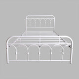 New in box! DUMEE Platform Metal Bed Frame Twin Size with Vintage Headboard and Footboard,Steel Slat Support, No Box Spring Needed, White, TWIN! Retails $252+