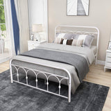 New in box! DUMEE Platform Metal Bed Frame Twin Size with Vintage Headboard and Footboard,Steel Slat Support, No Box Spring Needed, White, TWIN! Retails $252+