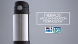 New THERMOS 12OZ FUNTAINER STRAW BOTTLE: Silver