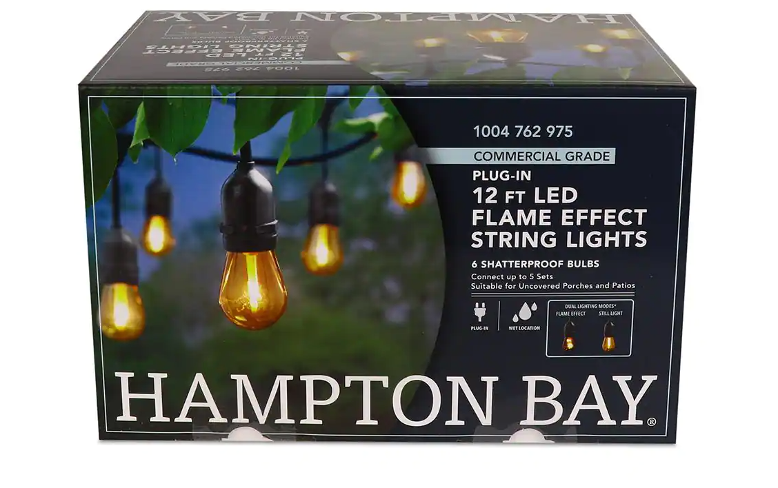 New Hampton Bay 12 ft. 6 Socket LED Flame Effect Indoor Outdoor