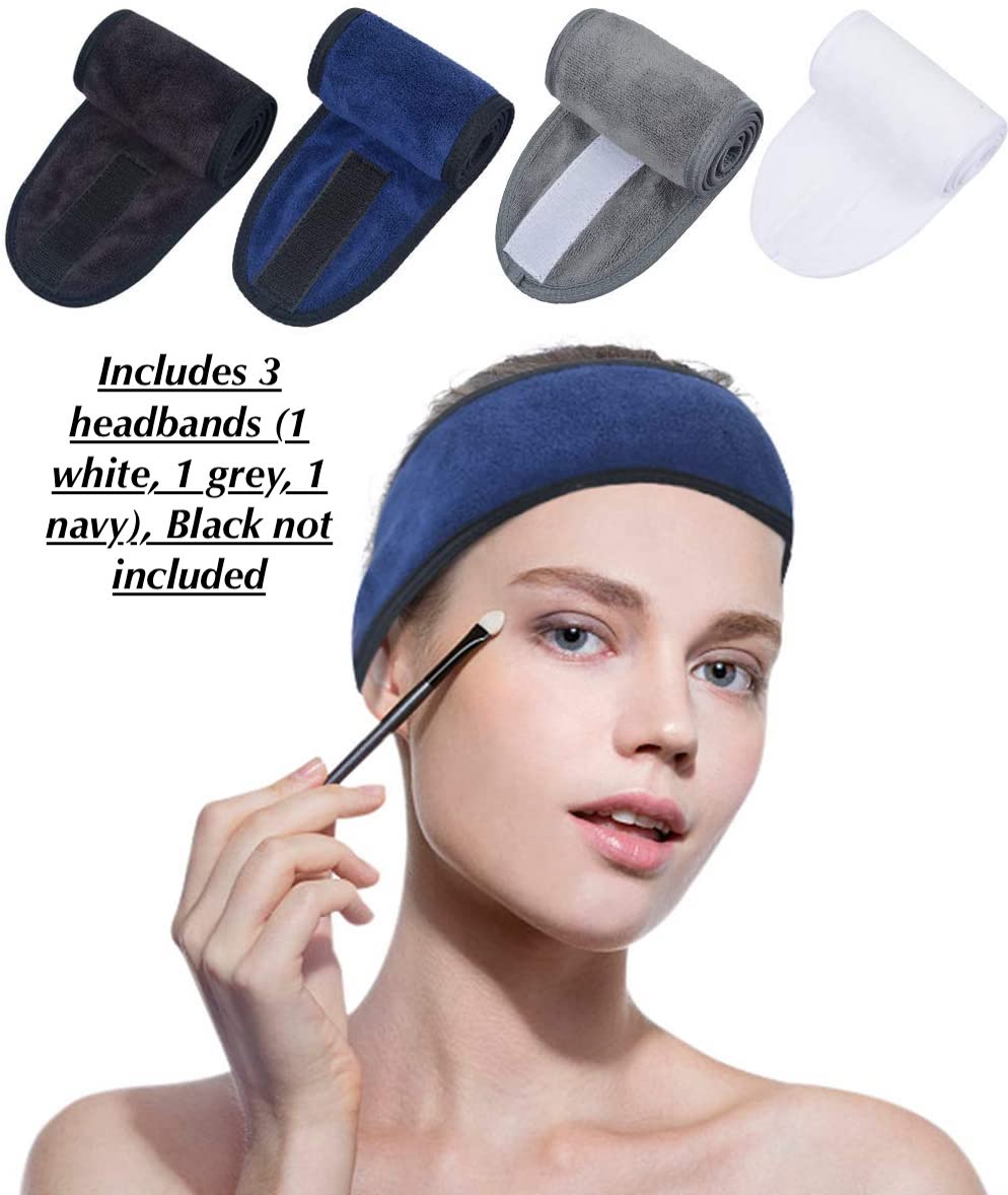 SINLAND Spa Headband for Women 3 Counts Adjustable Makeup Hair Band with  Magic Tape,Head Wrap for Face Care Makeup and Sports : : Beauty &  Personal Care