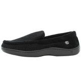 New ISOsport by isotoner® Men's Joel Chevron Microterry Moccasin Slippers, Black, Sz 11-12