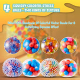 New JAiiMen Water Bead Stress Relief Ball for Kids and Adults, Squeeze Squishy Ball Toy, Alleviate Anxiety, Tension and Improve Focus, ADHD Sensory Toys Gift (Set of 4)