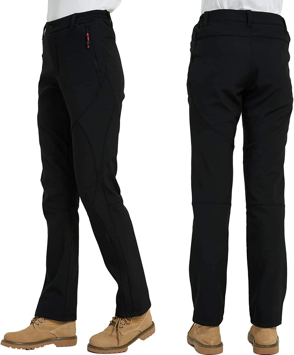JOMLUN Women's Softshell Pants Thick Fleece Lined Warm Pants for