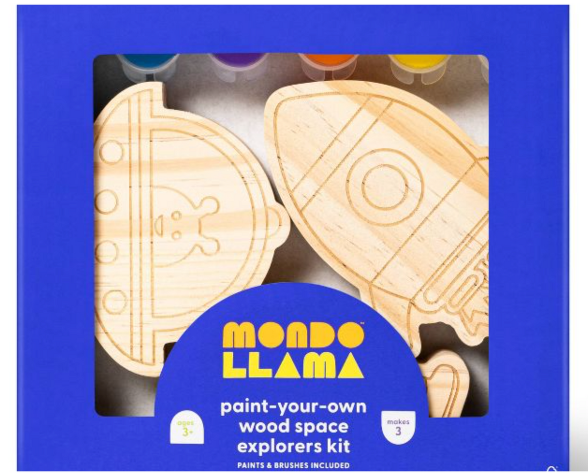Mondo Llama 3pk Paint Your Own Wood Space Explorer Set - Arts & Crafts for  Kids