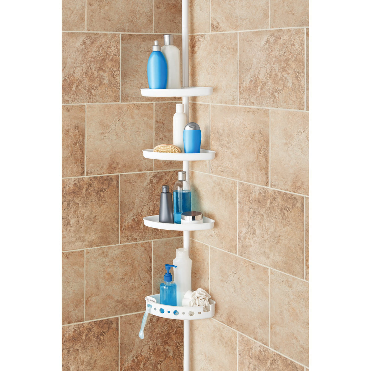 Mainstays Over-the-Shower Caddy with 1 Shelf - White - 1 Each