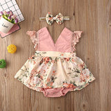 New OFIMAN Infant Baby Girl One-Piece Romper Dress With Lace and Headband, Sz 18-24 Months!