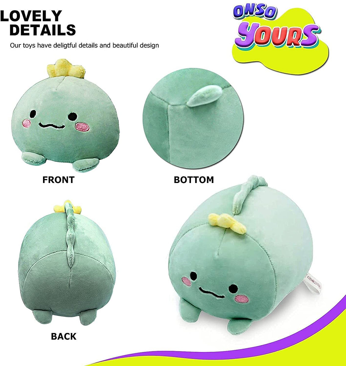 New Plush Toys Set, 3Pcs Stuffed Animals with Dinosaur, Bear and Hamst