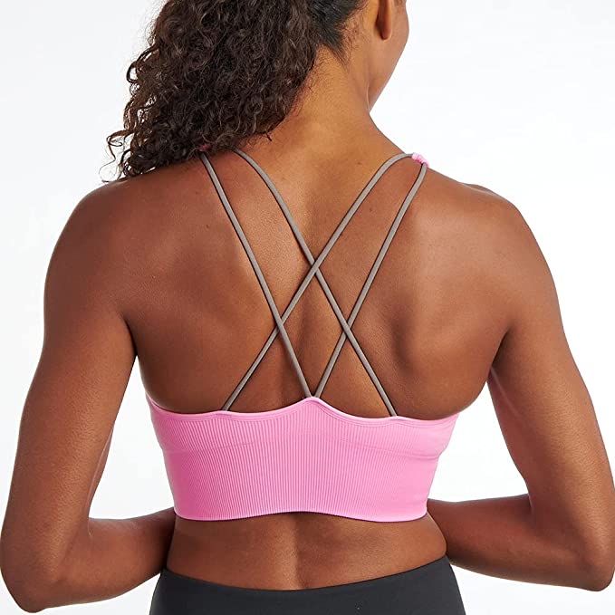 New PUMA Seamless Sports Bra for Women in Pink with nice strappy detai –  The Warehouse Liquidation