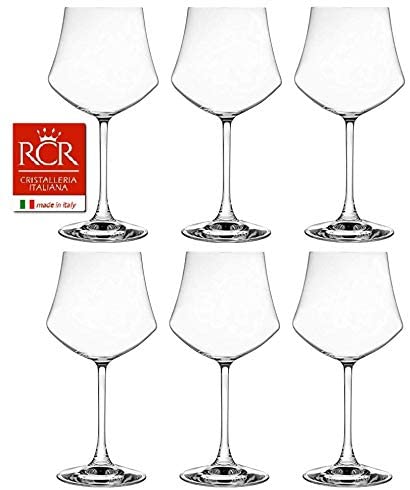 RCR Invino Set 6 Calici Da Cocktail In Cristallo – 41 Cl Per Spumante, Champagne E Long Drink, Eleganti E Raffinati