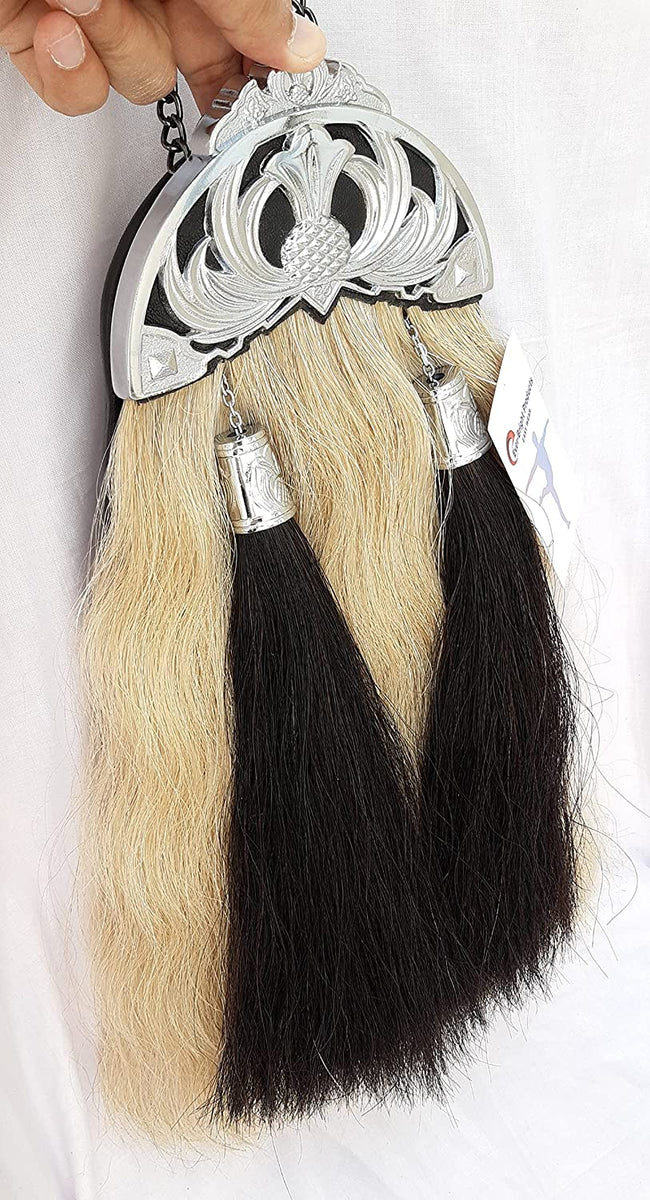 New Scottish Kilt Original Long Horse Hair Dress Sporran With Unique C The Warehouse Liquidation