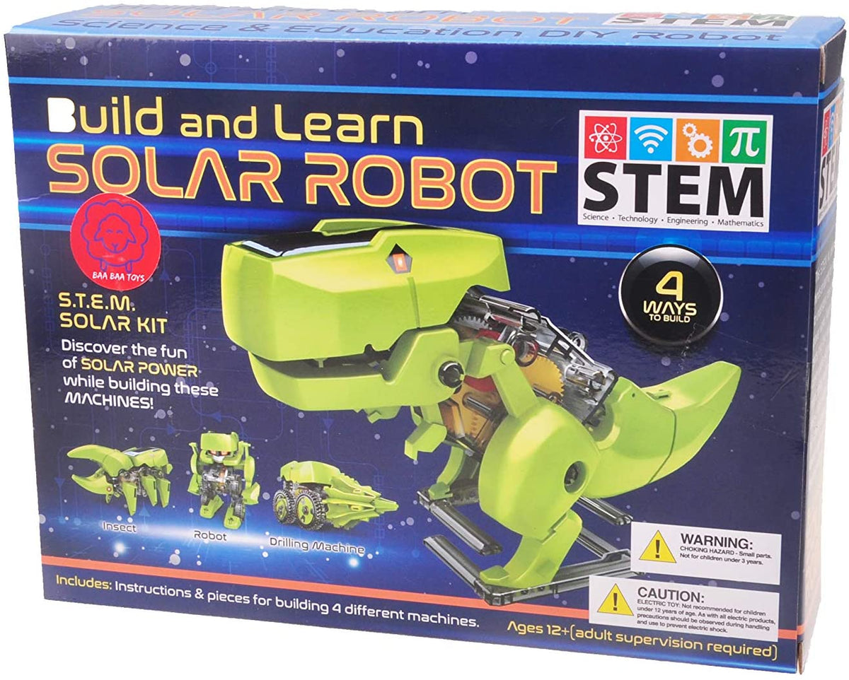 New STEM Build and Learn Toy Solar Robotic Kit 4 in 1 Solar Power