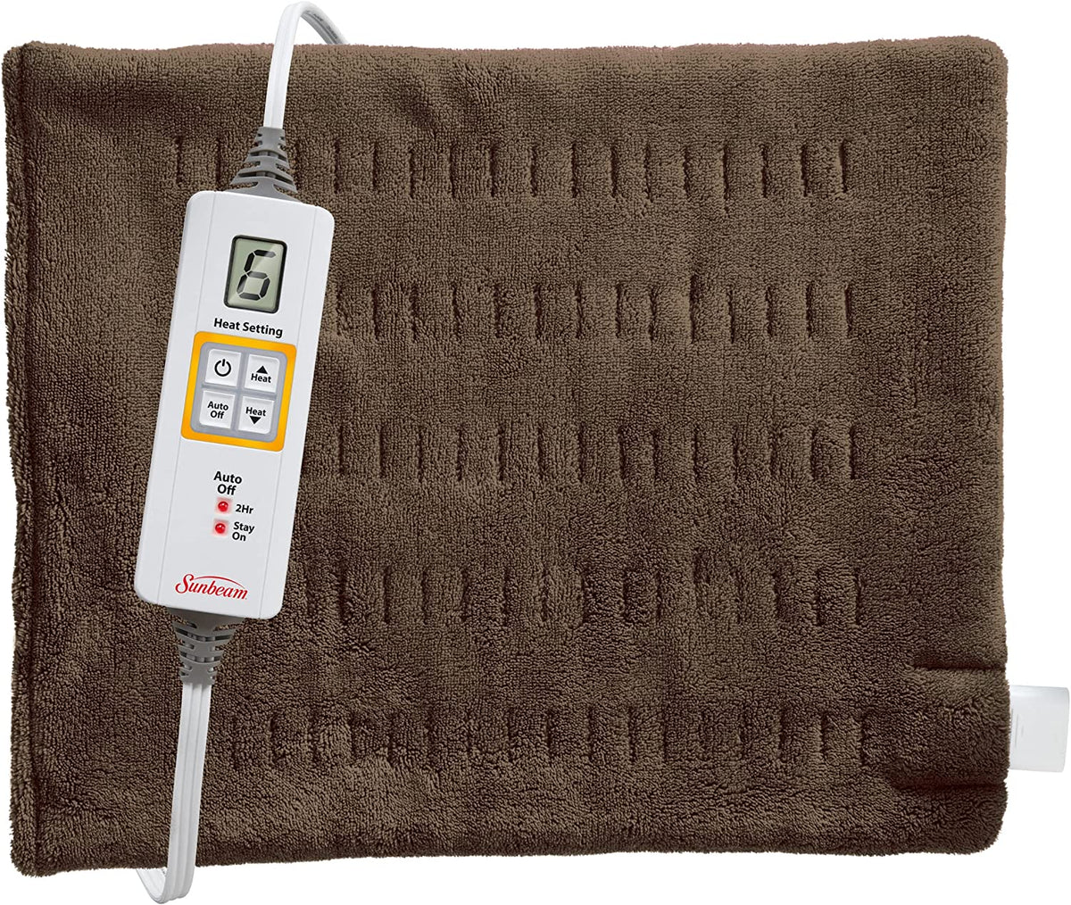 New Sunbeam Xpress Heat Standard Heating Pad, Brown The Warehouse