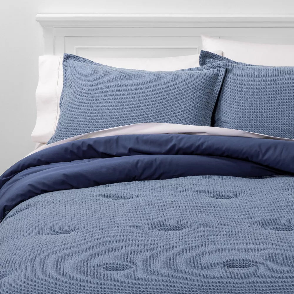 New- Full/Queen Threshold Waffle Weave 2024 Duvet Comforter Set