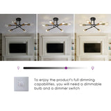New Westfall 6-Light 19" Sputnik Semi-Flush Mount by Wade Logan in Black & Gold! Retails $165+