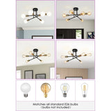 New Westfall 6-Light 19" Sputnik Semi-Flush Mount by Wade Logan in Black & Gold! Retails $165+