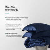 Retails $199, HUSH Iced Cooling Bamboo Duvet Cover Set, Navy, Twin Size, NEW in Package!