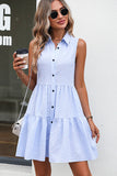 NEW Plaid Print Sleeveless Ruffle Hem Dress, Sz M