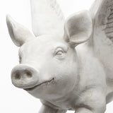 NEW Retails $238, Hogbadi White Skillfully Crafted Resin Flying Pig Wall Hanging in a Rustic White Finish
