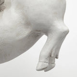 NEW Retails $238, Hogbadi White Skillfully Crafted Resin Flying Pig Wall Hanging in a Rustic White Finish