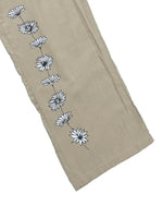 NEW Casual Pants, Women's Floral Print Button Decor Elastic Slight Stretch Pants, Khaki, Sz S