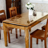 NEW Qucyy Clear PVC Tablecloth Protector 60 x 84 Inch, Rectangle Table Cloth Protector Oil Spill Proof Wipe Clean Table Cover, Rectangle Clear Desk Mat, Table Pad Mat for Home Dining Room