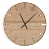 New in box! Large 2 Foot Diameter (24") CARMINE Statement Wood Wall Clock with gold & black accents, Retails $169+