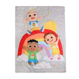 NEW Retails $90, CoComelon 4-Piece Twin Bedding Set EXPRESSIONS – Kids Comforter, Fitted Sheet, Flat Sheet & Pillowcase – Soft & Cozy – for Boys & Girls – Machine Washable