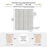 Retails $315 New in box! GoDear Design Deluxe Adjustable Sliding Panel Track Blind 45.8-86" W X 96" H - Marble Printed Woven Fabric