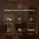 Retails $315 New in box! GoDear Design Deluxe Adjustable Sliding Panel Track Blind 45.8-86" W X 96" H - Marble Printed Woven Fabric