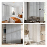 Retails $315 New in box! GoDear Design Deluxe Adjustable Sliding Panel Track Blind 45.8-86" W X 96" H - Marble Printed Woven Fabric