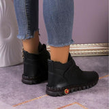 NEW Retail $69+ GRW Orthopedic Shoes for Women Waterproof Velcro Plush Fleece Warm Faux Soft Leather Boots - Black Sz 6.5