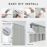 Retails $315 New in box! GoDear Design Deluxe Adjustable Sliding Panel Track Blind 45.8-86" W X 96" H - Marble Printed Woven Fabric