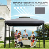 NEW Retails $200, Outsunny 10' x 10' Square 2-Tier Gazebo Canopy Replacement Top Cover Outdoor Garden Sun Shade, Dark Grey