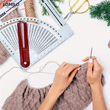 NEW LOMILD Double-Sided Knitting Calculator and Counting Frame with Rotating Ruler Tool - Essential for Crochet and Knitting Density Calculations