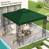 NEW Retails $110, Outsunny 10' x 10' Canopy Replacement 2-Tier Gazebo Canopy Top Cover, Green