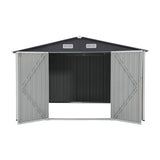 NEW 10 ft. W X 8 ft. D Metal Storage Shed,  made of a corrosion-resistant colour plate and electro-galvanized sheet! Brown/White (Read Comments)