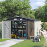 NEW 10 ft. W X 8 ft. D Metal Storage Shed,  made of a corrosion-resistant colour plate and electro-galvanized sheet! Brown/White (Read Comments)