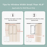 Retails $315 New in box! GoDear Design Deluxe Adjustable Sliding Panel Track Blind 45.8-86" W X 96" H - Marble Printed Woven Fabric