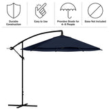 NEW 10ft Offset Patio Umbrella with easy crank handle, Navy Blue, Retails $240